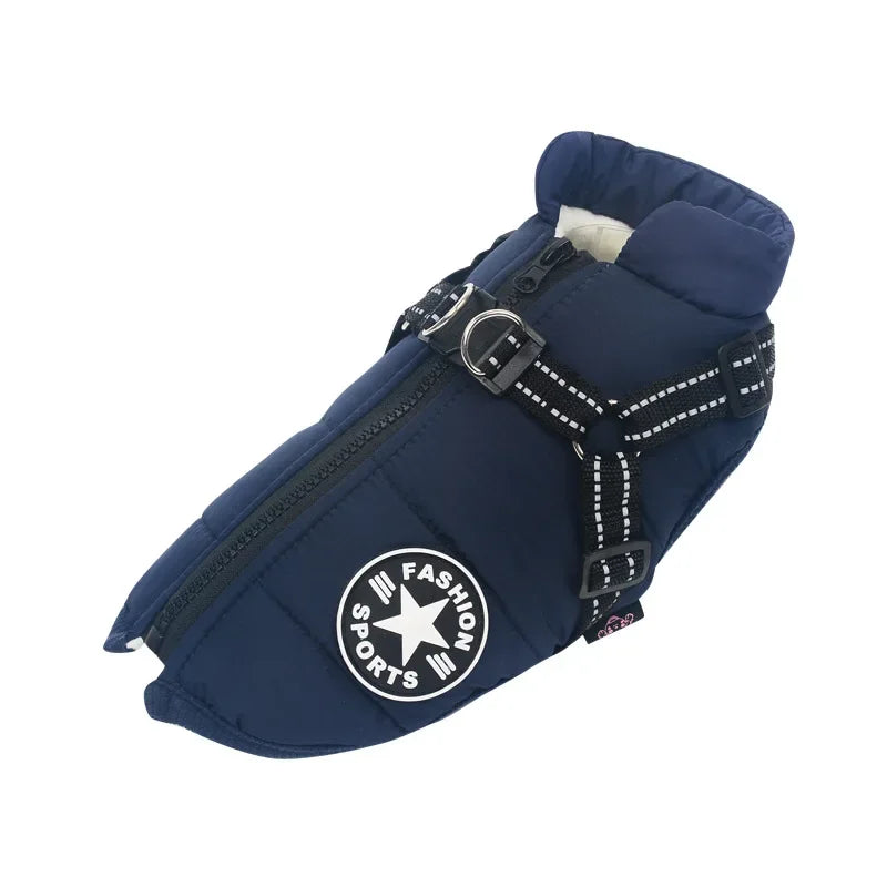 Ultimate Winter Dog Jacket with Harness - Waterproof & Warm Coat for Large Breeds like Labradors, French Bulldogs & More!