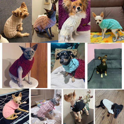 Cozy Turtleneck Sweater for Small & Medium Dogs & Cats – Warm Winter Knit for Chihuahua, Yorkie, Teddy, and More