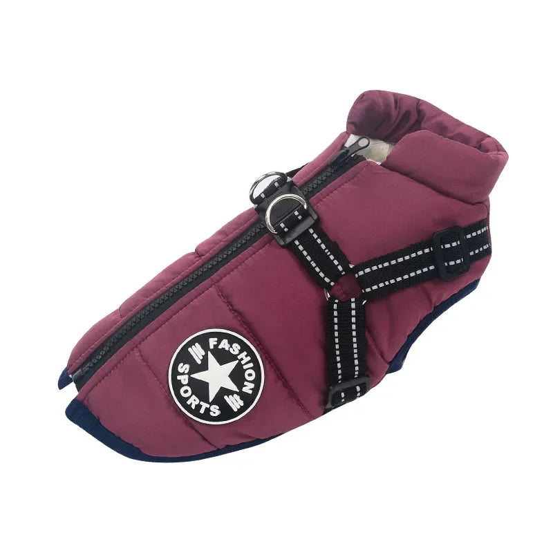 Ultimate Winter Dog Jacket with Harness - Waterproof & Warm Coat for Large Breeds like Labradors, French Bulldogs & More!