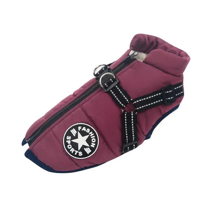 Ultimate Winter Dog Jacket with Harness - Waterproof & Warm Coat for Large Breeds like Labradors, French Bulldogs & More!