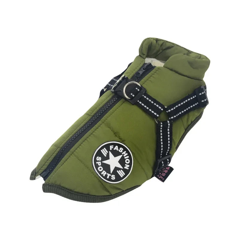 Ultimate Winter Dog Jacket with Harness - Waterproof & Warm Coat for Large Breeds like Labradors, French Bulldogs & More!