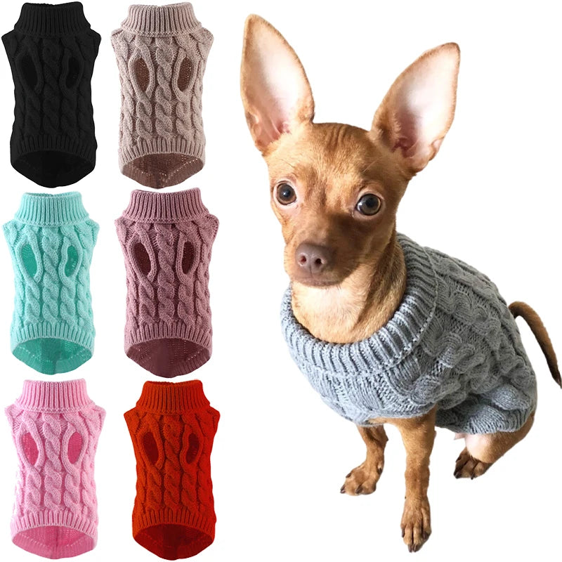 Cozy Turtleneck Sweater for Small & Medium Dogs & Cats – Warm Winter Knit for Chihuahua, Yorkie, Teddy, and More