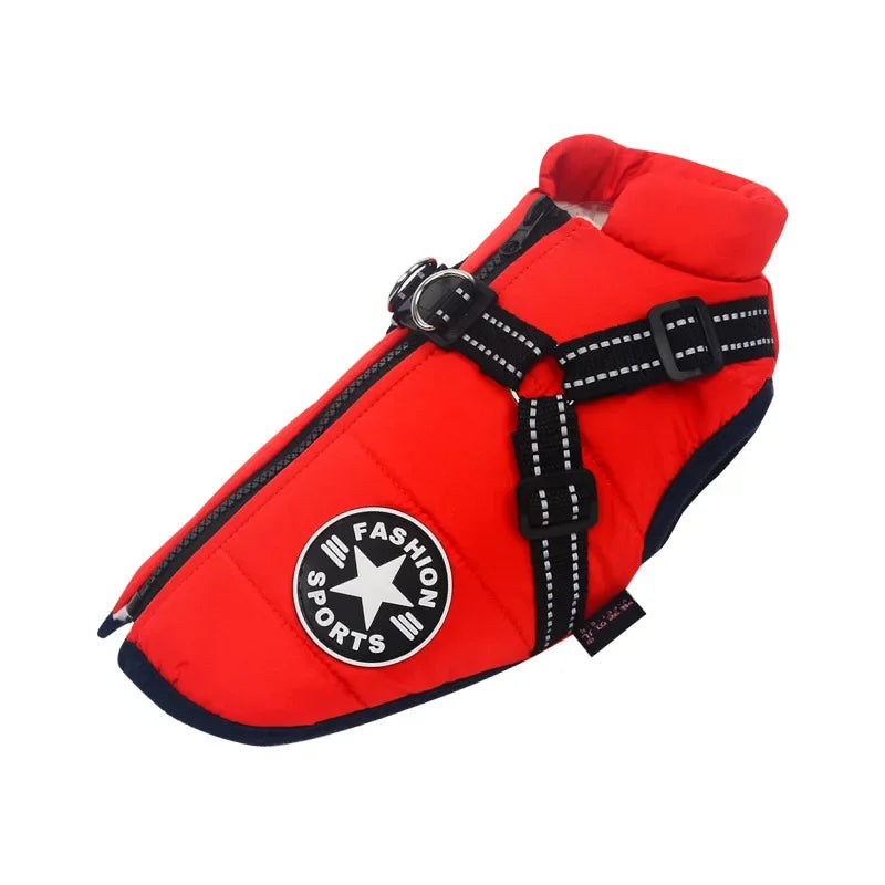 Ultimate Winter Dog Jacket with Harness - Waterproof & Warm Coat for Large Breeds like Labradors, French Bulldogs & More!