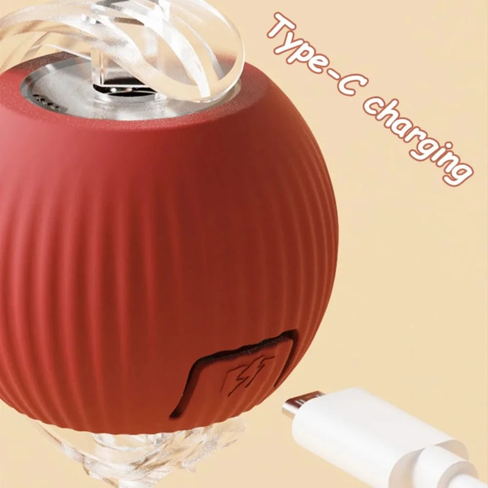  Smart Rolling Cat Toy – Rechargeable Mouse Tail Ball for Endless Pet Fun & Training