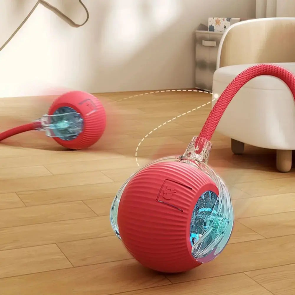  Smart Rolling Cat Toy – Rechargeable Mouse Tail Ball for Endless Pet Fun & Training