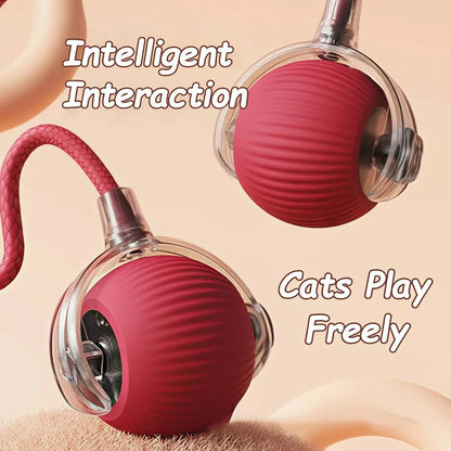  Smart Rolling Cat Toy – Rechargeable Mouse Tail Ball for Endless Pet Fun & Training