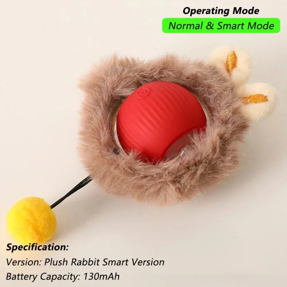  Smart Rolling Cat Toy – Rechargeable Mouse Tail Ball for Endless Pet Fun & Training