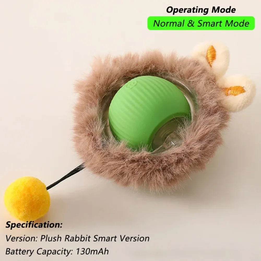  Smart Rolling Cat Toy – Rechargeable Mouse Tail Ball for Endless Pet Fun & Training