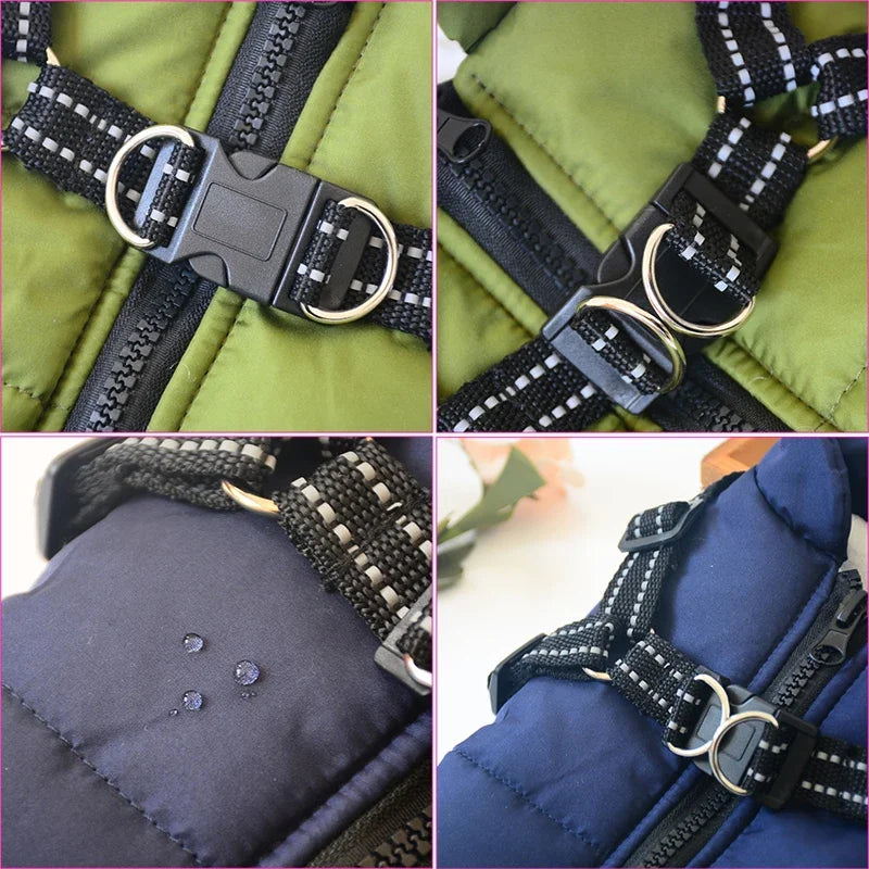 Ultimate Winter Dog Jacket with Harness - Waterproof & Warm Coat for Large Breeds like Labradors, French Bulldogs & More!