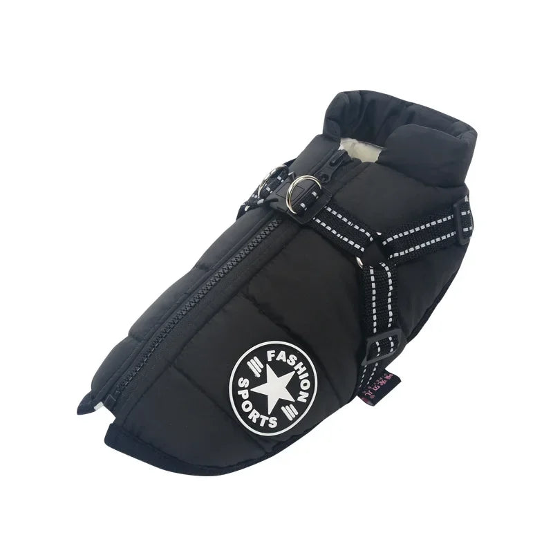 Ultimate Winter Dog Jacket with Harness - Waterproof & Warm Coat for Large Breeds like Labradors, French Bulldogs & More!